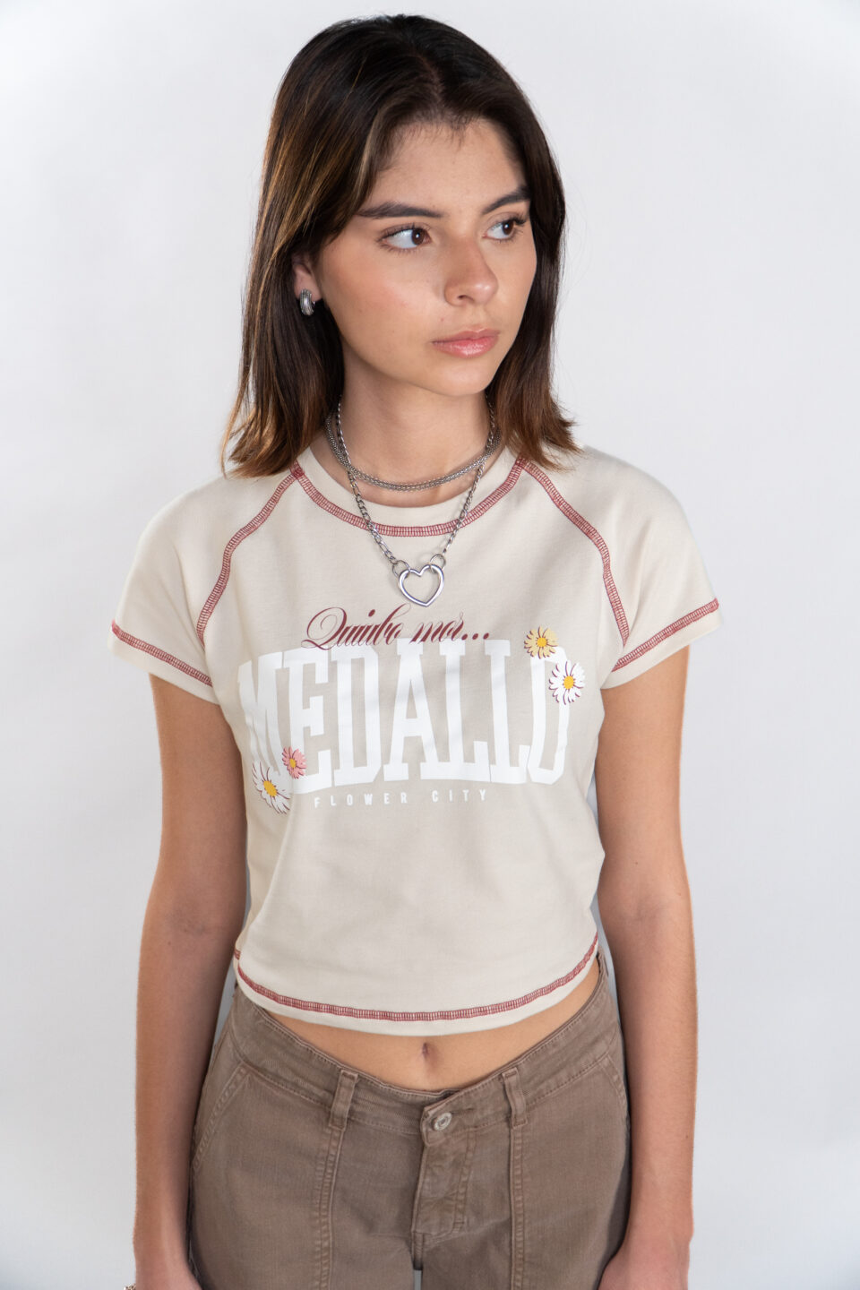 CAMISETA FEM BEIGE -