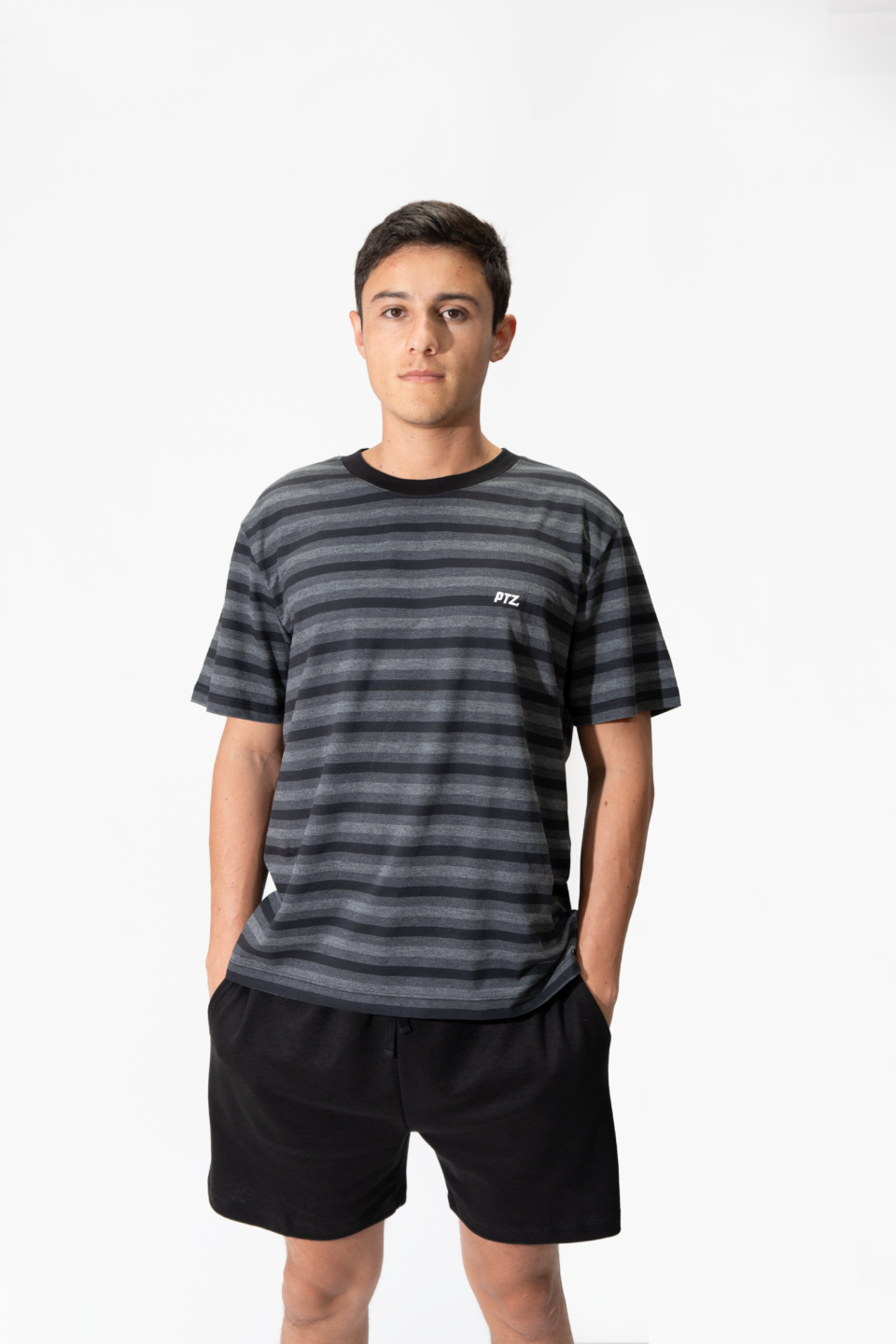 PIJAMA CAMISETA/SHORT MASC NEGRO