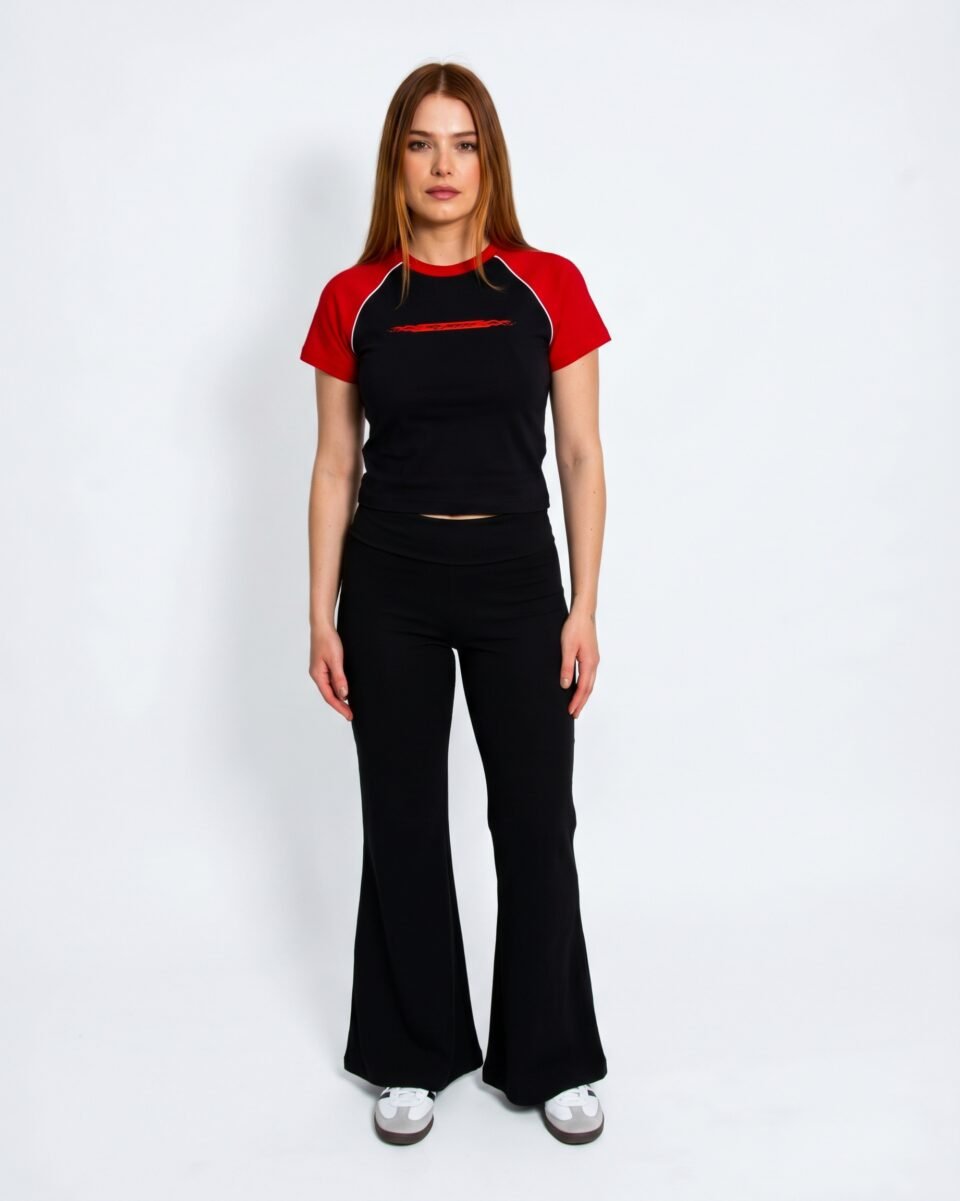 CAMISETA FEME NEGRO/ROJO -